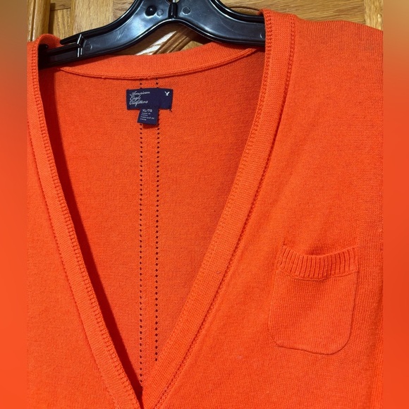 American Eagle Outfitters Tangerine Cotton/Rayon Blend Cardigan Women's XL - Picture 3 of 7